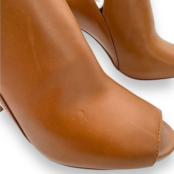 NEW MICHAEL MICHAEL KORS Lawson Booties NWOB Boots Tan Luggage Tan Open Toe NWT - Picture 13 of 13